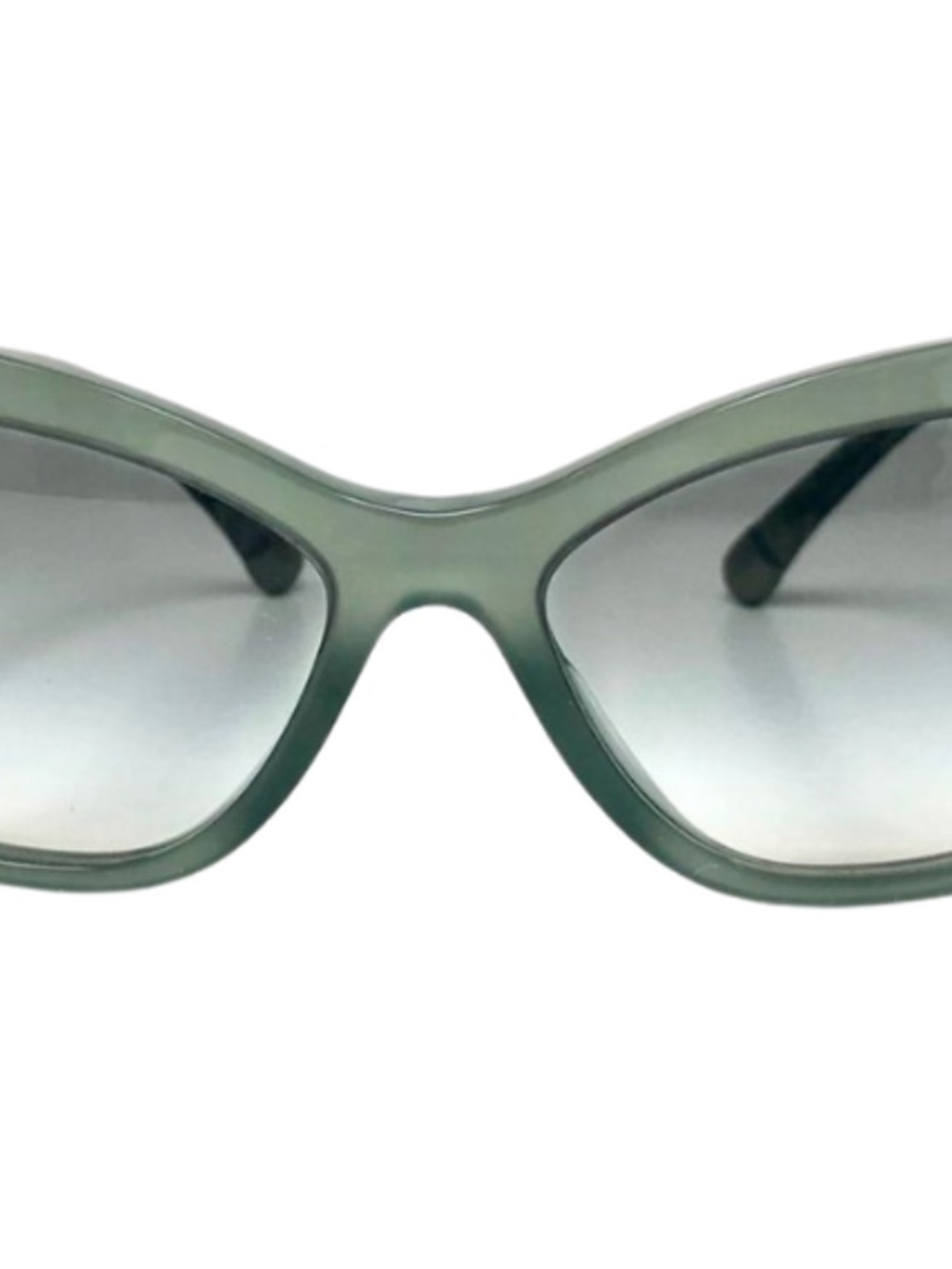 CHANEL Soft Green Cat-Eye Sunglasses with Green Gradient Lenses - Picture 2 of 11